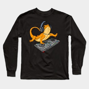 Bearded Dragon DJ Sound Tech Party Long Sleeve T-Shirt